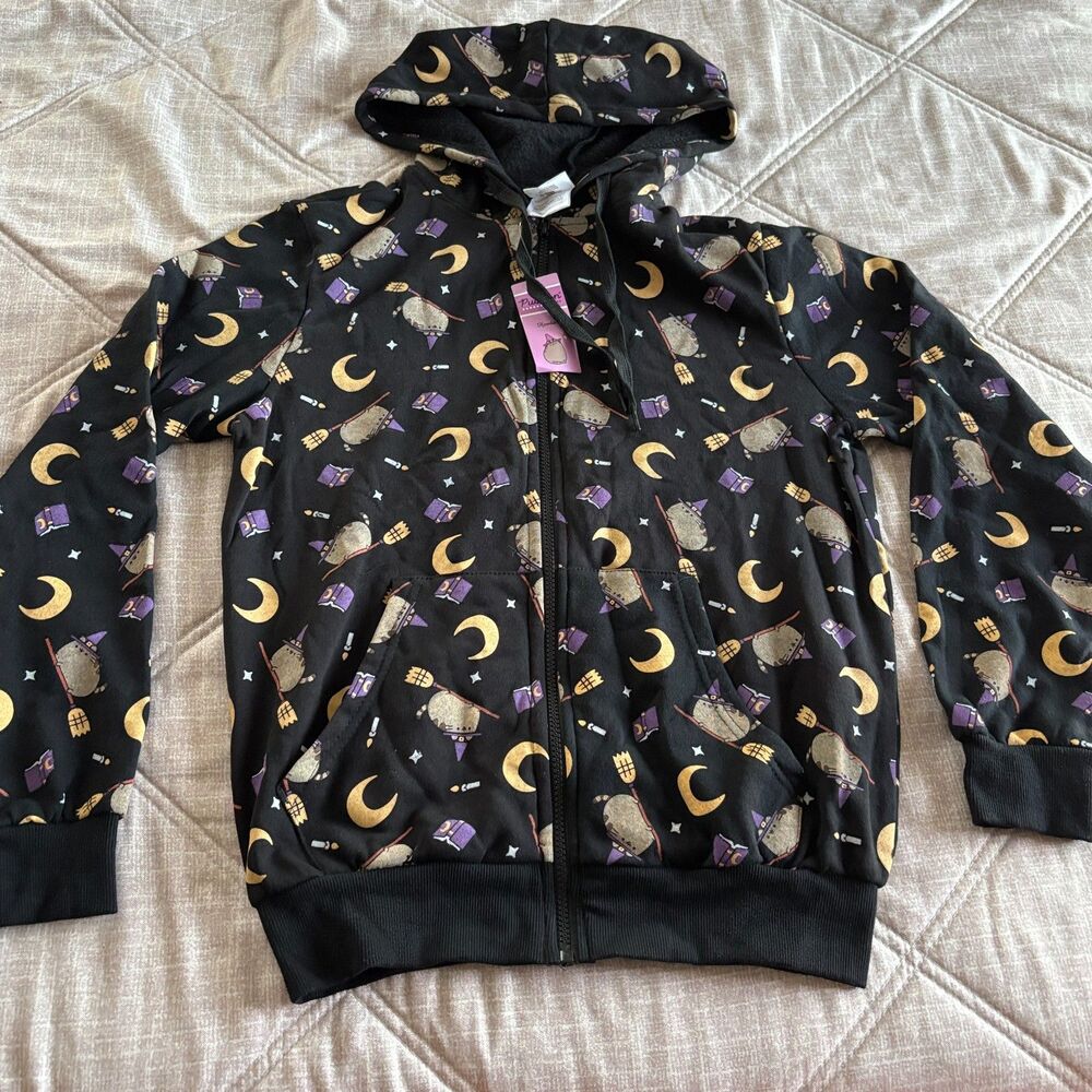 NWT Pusheen Box Exclusive Witch / Wizard Print Zip-Up Hoodie XS CultureFly